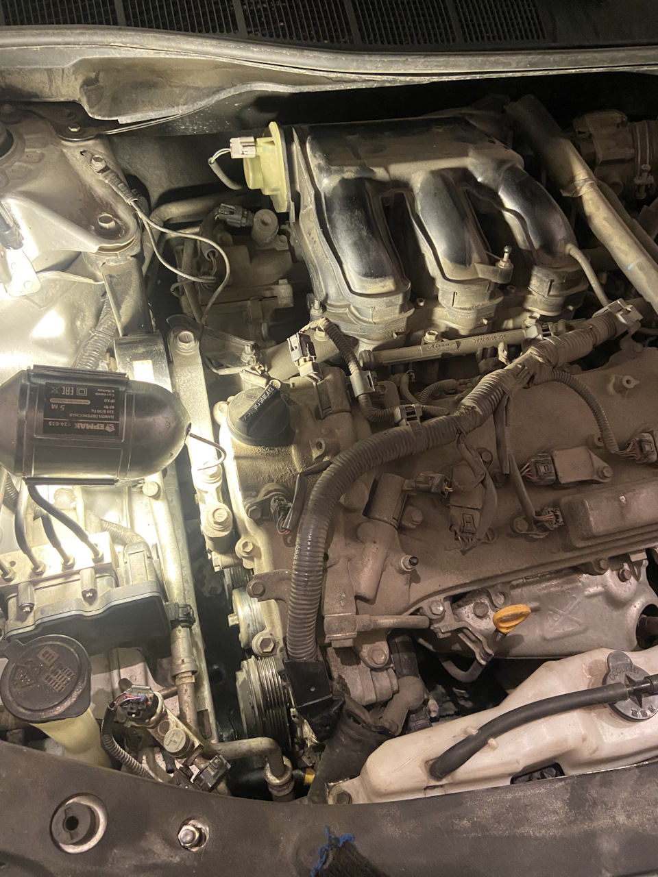 Устранение течи термостата, замена ремня навесного, замена обводного ...