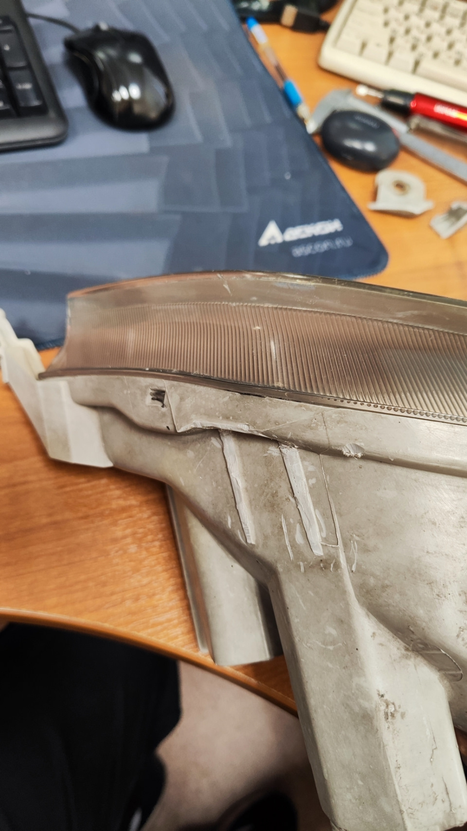 Лишь промежуточный вариант есть. Потом с помощью речной шлиф машинки зачистил и получилась идеальная плоскость — Toyota Carina (7G)