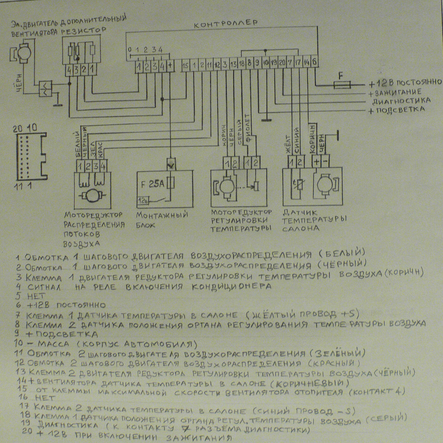 Схема подключения кондиционера на ваз 2110