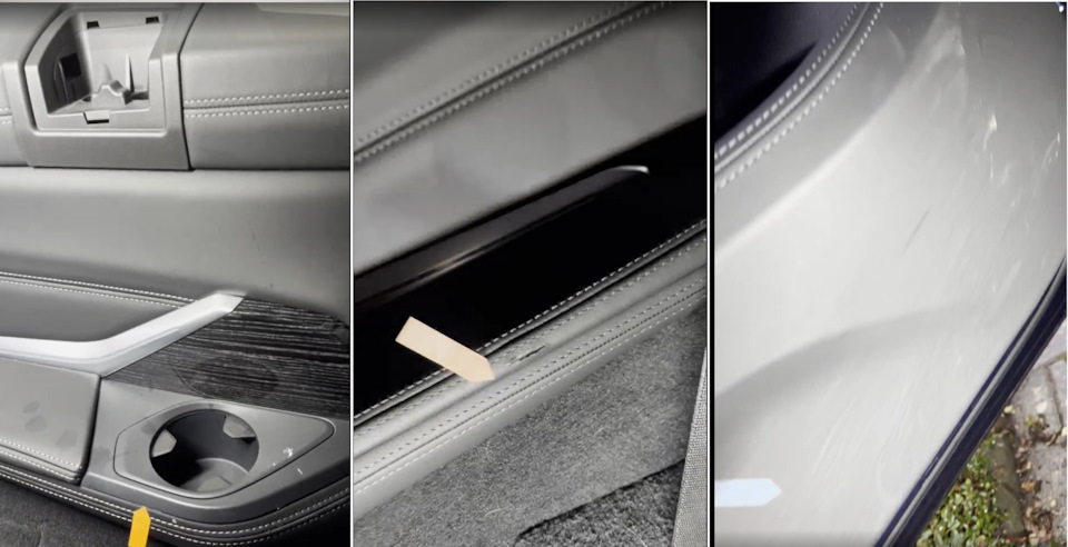 Кстати, обратите внимание на стикеры, которыми помечаются все найденные косяки при осмотре. Кузов и салон был весь в таких стикерах. — BMW X7 (G07)