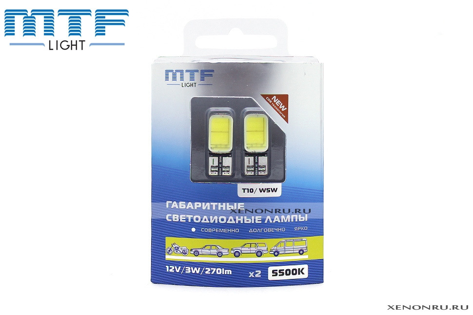 Mtf led. Габаритные светодиодные лампы MTF t10 w5w. Светодиодная автолампа MTF Light w5w t10.12v,3w, 5500k, 270 люмен COB led. Светодиод t10/w5w 12v /MTF. MTF Light t10/w5w cob45 270 люмен 4500к.