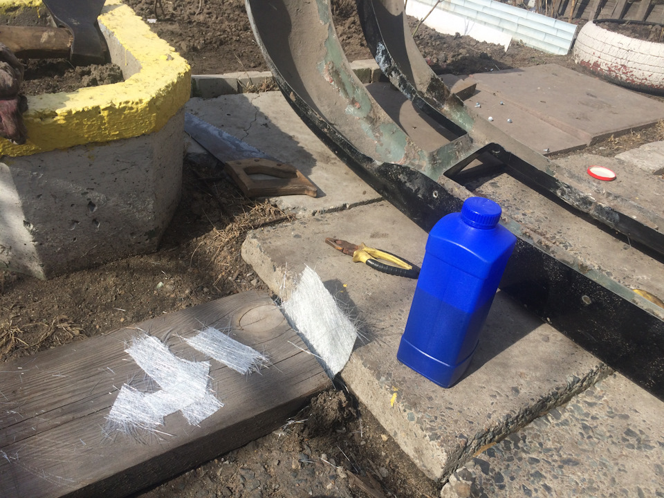 Лечим бампер стекловолокном — Toyota Mark II (90), 2 л, 1992 года ...