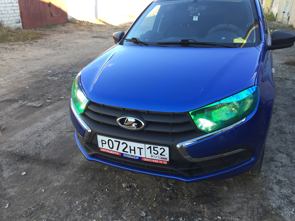 Тонировка и броня передних фар — Lada Гранта Лифтбек (2-е поколение), 1 ...