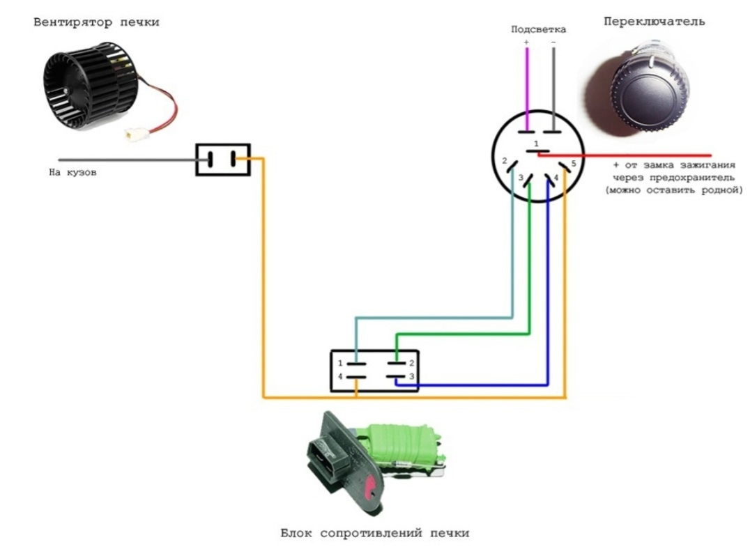 Схема подключения вентилятора печки ваз. Схема подключения печки ВАЗ 2108. Схема подключение мотора отопителя УАЗ. Подключение схема мотора печки Калина. Схема подключения мотора печки 2108.