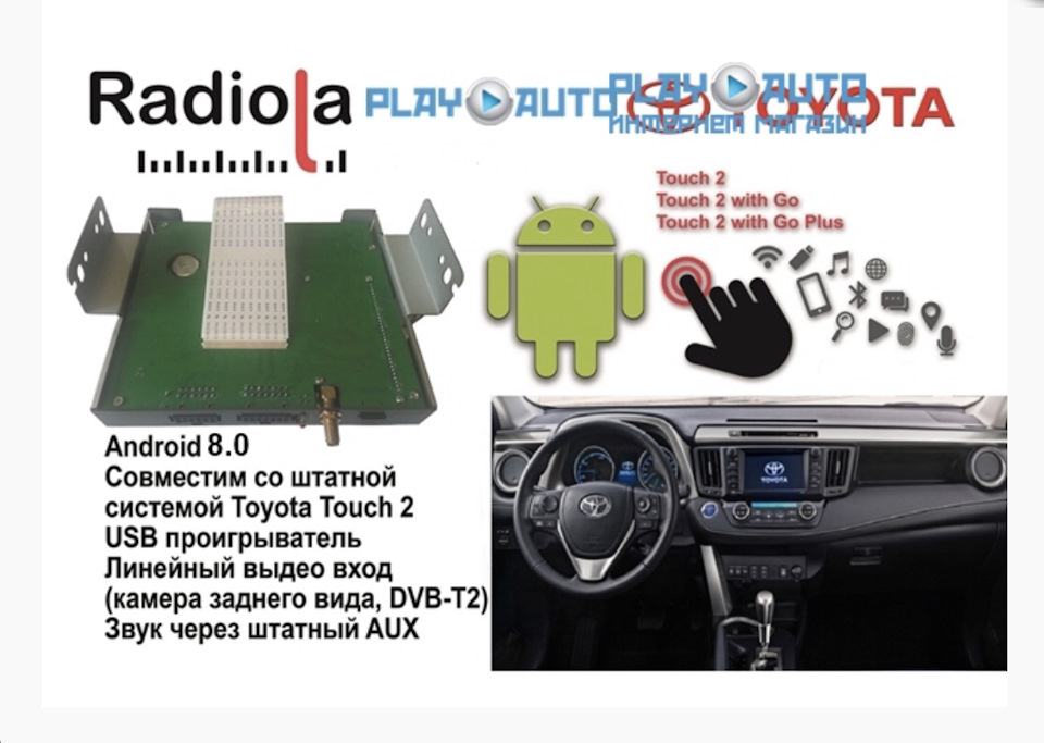 Магнитола с интернетом и gps — Toyota RAV4 (IV), 2 л, 2019 года ...