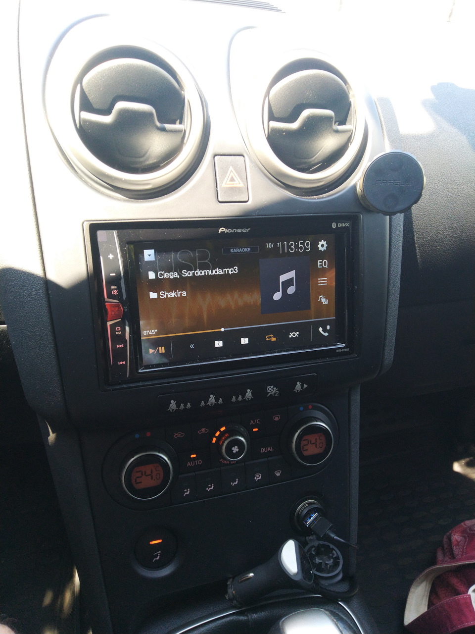 Доработка крепления магнитолы Pioneer MVH-A210BT — Nissan Qashqai (1G ...