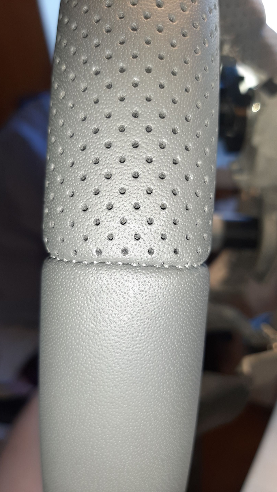 Перетяжка руля ниссан кашкай в эко кожу серого цвета ...