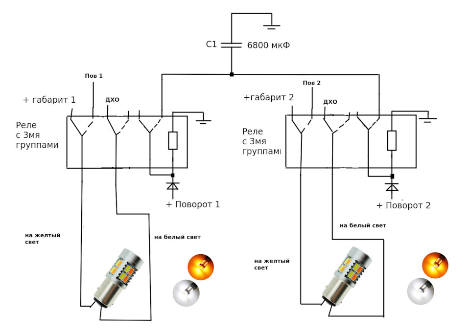 Повороты габариты американ ДХО — Volkswagen Multivan (T4), 2,5 л., 2003 ...