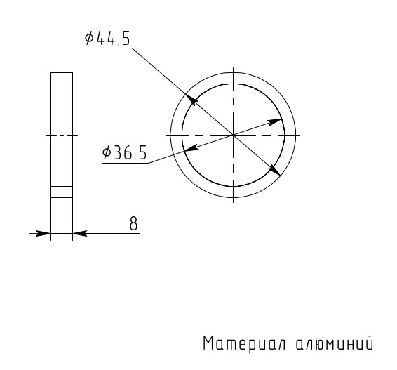 Чертеж шайбы с отверстием