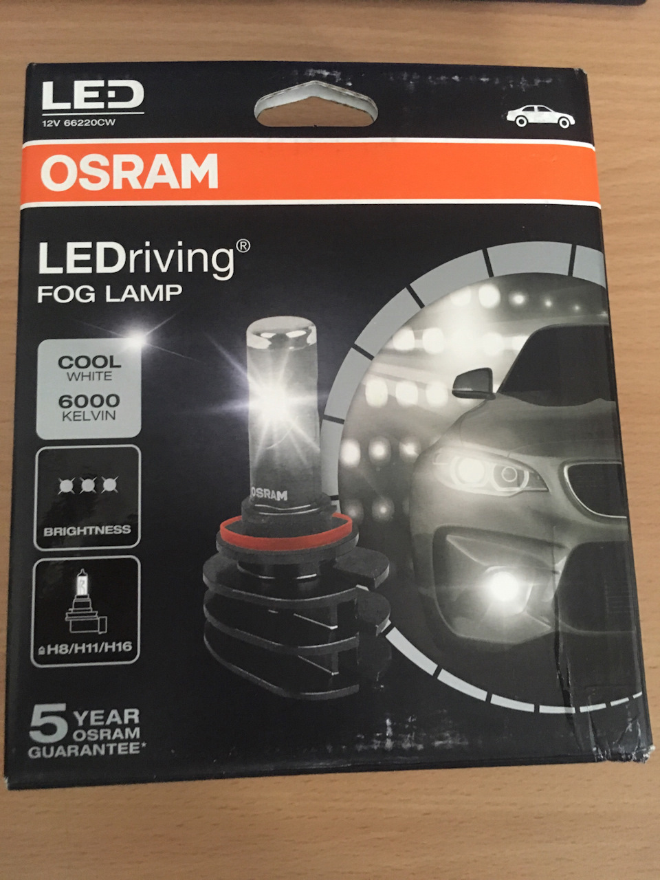 66220CW ЛАМПА H11 /H8 /H16 12V LED (PGJ19-) 6000K LEDRIVINGFOG LAMP (К ...