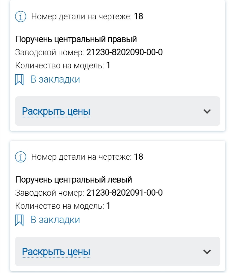 Каталожные номера поручней — Chevrolet Niva (1G). Запчасти на фото: 21230820209000, 21230820209100