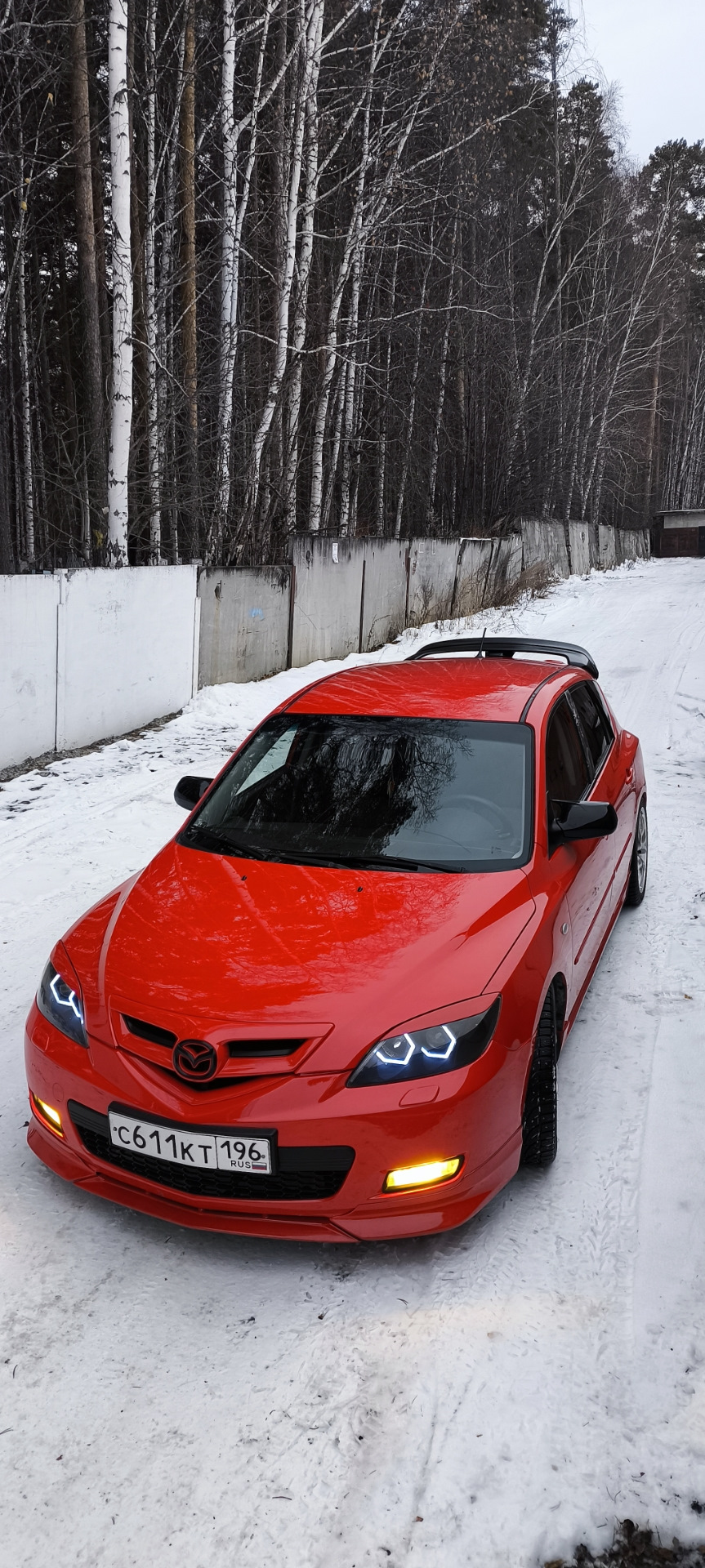 Фары с ресничками — Mazda 3 (1G) BK