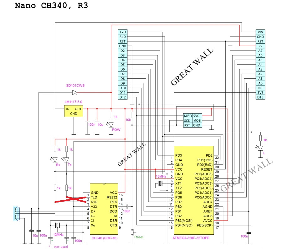 Применение схемы USB для последовательной схемы ch340