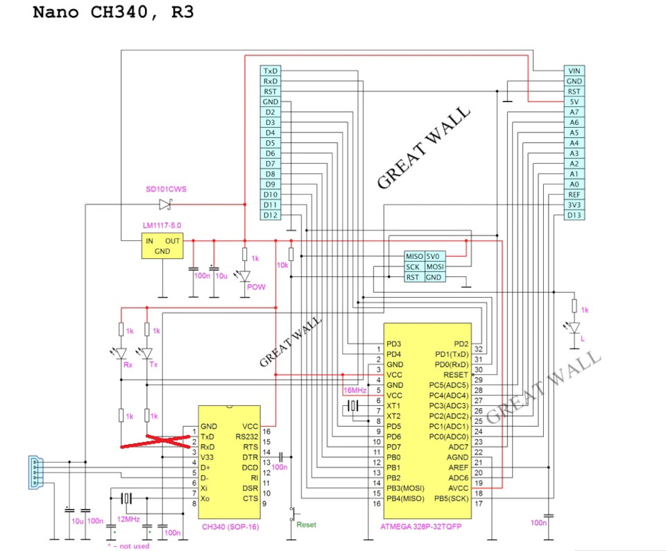 Arduino Nano ATmega238P/CH340G V3.0 PCB Layout - Instructables