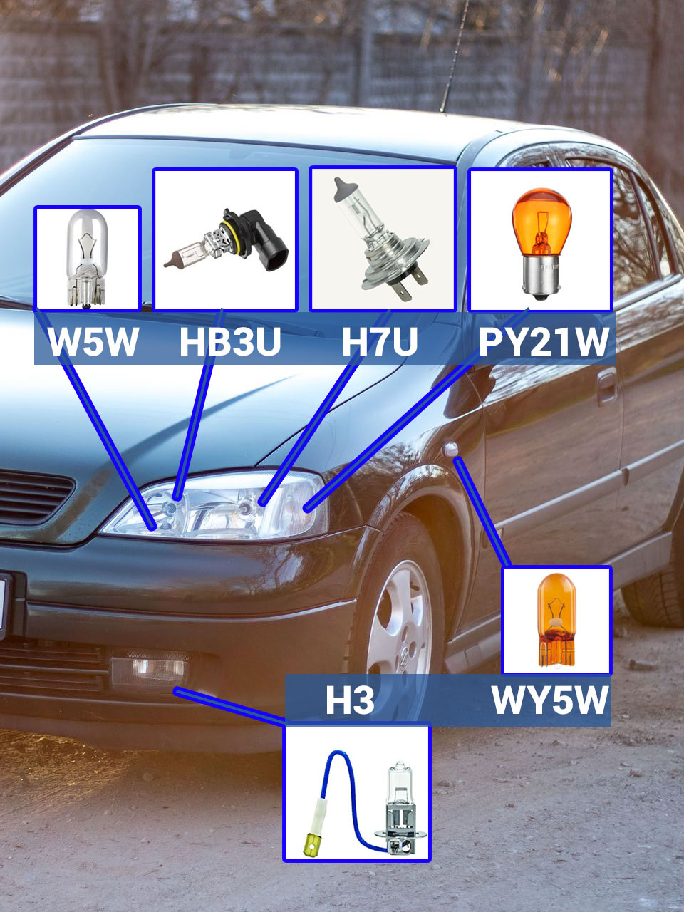 Лампы и их цоколи для Opel Astra G список — Opel Astra G, 1,6 л, 2003 года  | аксессуары | DRIVE2