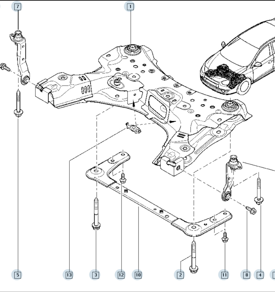 Тяга подрамника или «нужная» деталь — Renault Fluence, 2 л, 2012 года ...
