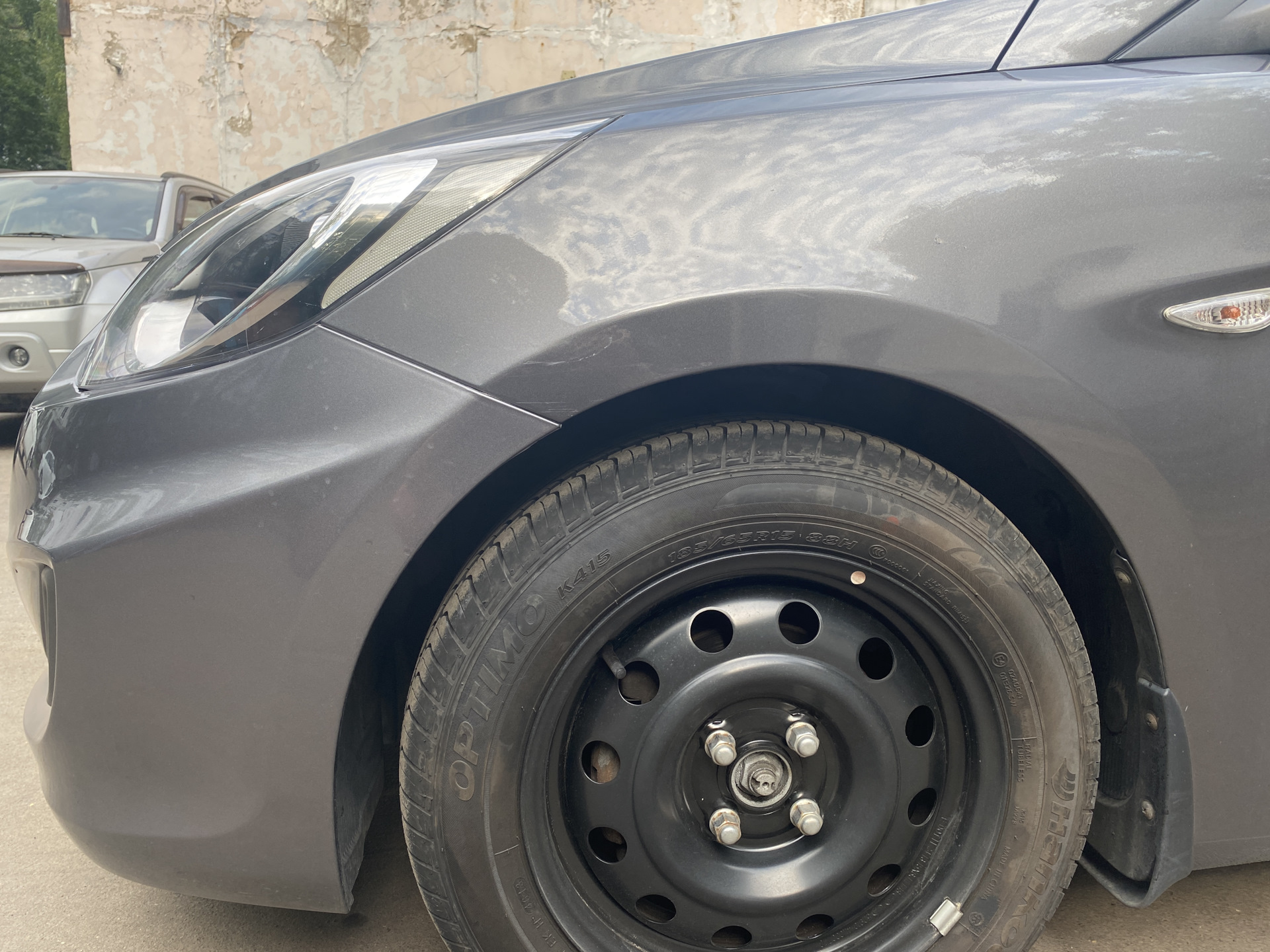 Ремонт крыла без снятия, бампер ТЕХНОПЛАСТ на Солярис — Hyundai Solaris ...