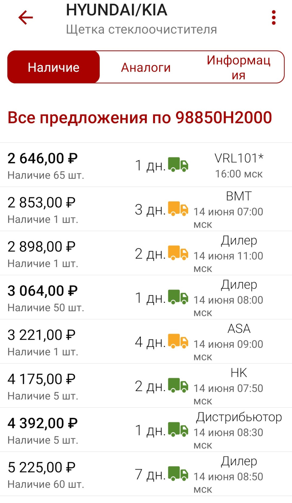 98850H2000 Щетка стеклоочистителя KIA HYUNDAI | Запчасти на DRIVE2