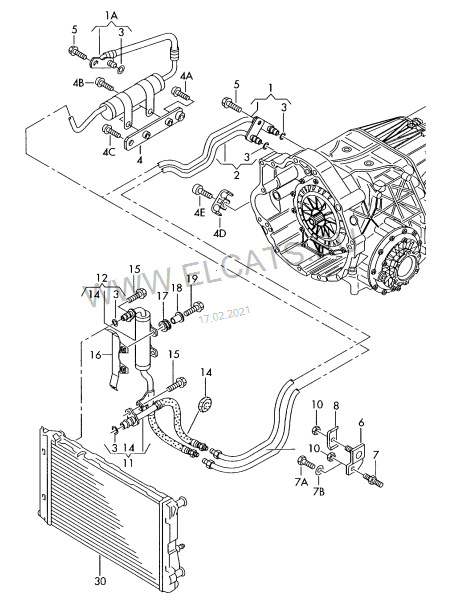 Ремонт шланга охлаждения вариатора — Audi A4 (B6), 2 л, 2003 года ...