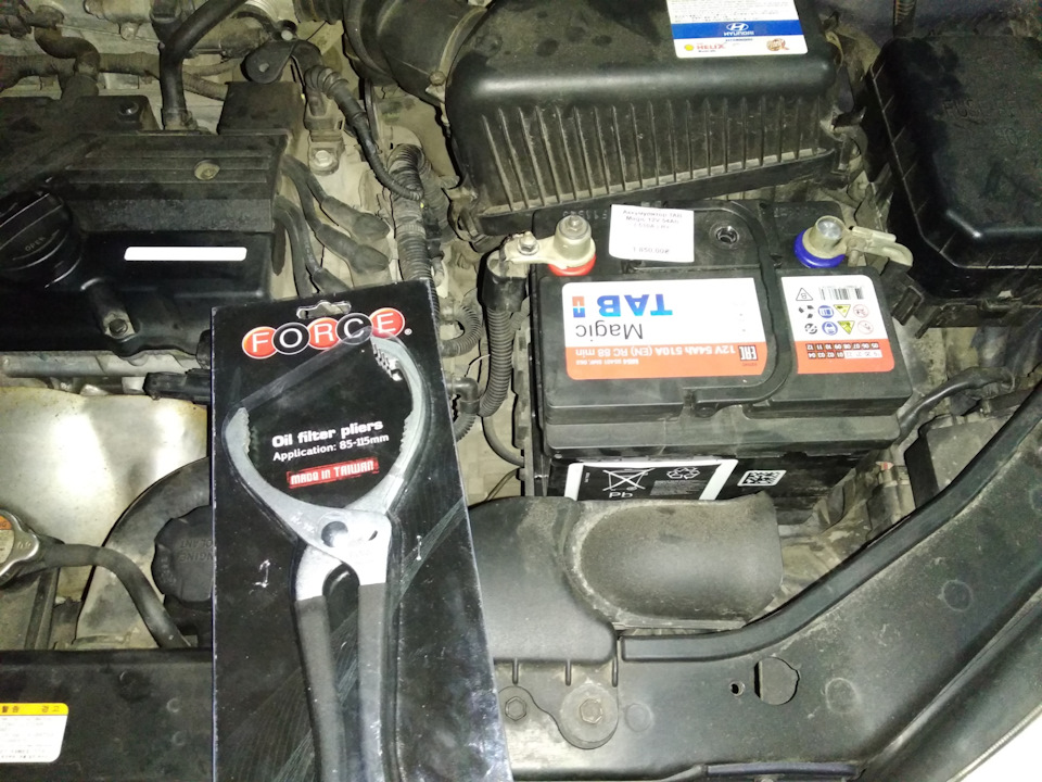 Планове ТО 110000 + новьій аккумулятор — Hyundai Getz, 1,4 л, 2008 года ...