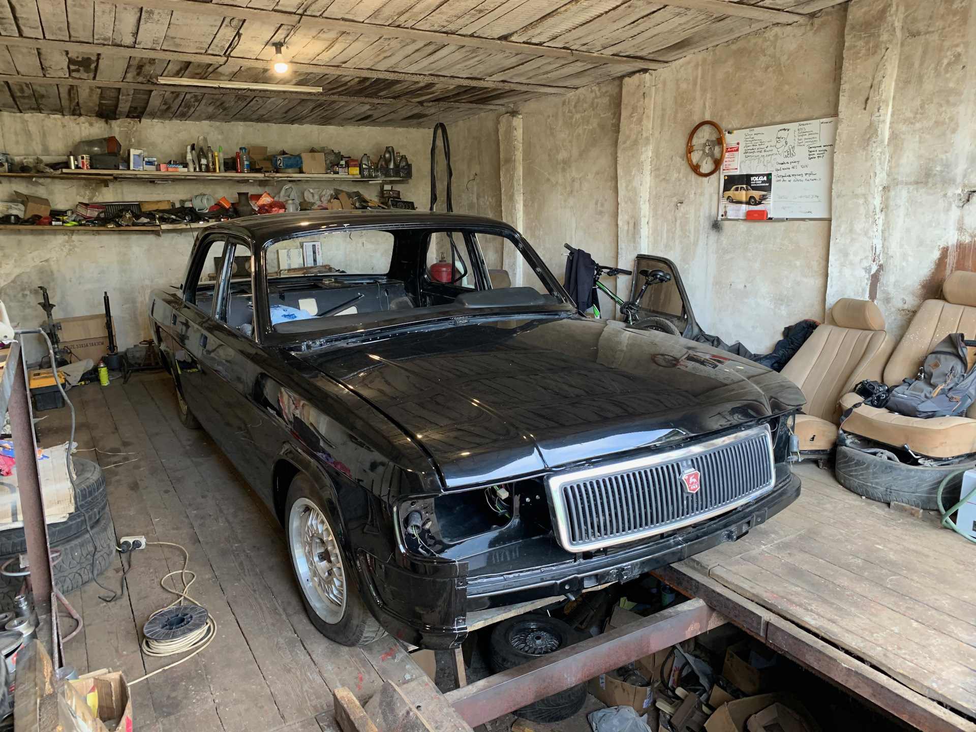 Передняя подвеска закончена. Статической занижение Волги. Часть 1 ...