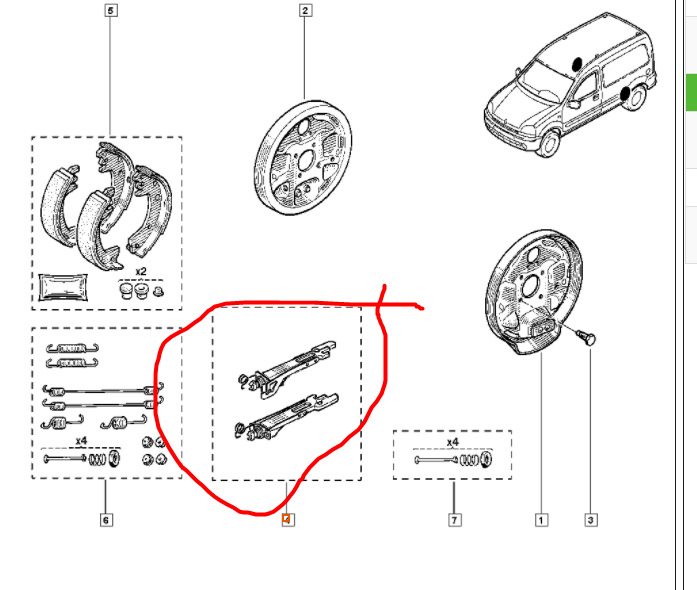 Механизм ''подвода'' колодок. Он же ''трещетка'' — Renault Kangoo (1G ...