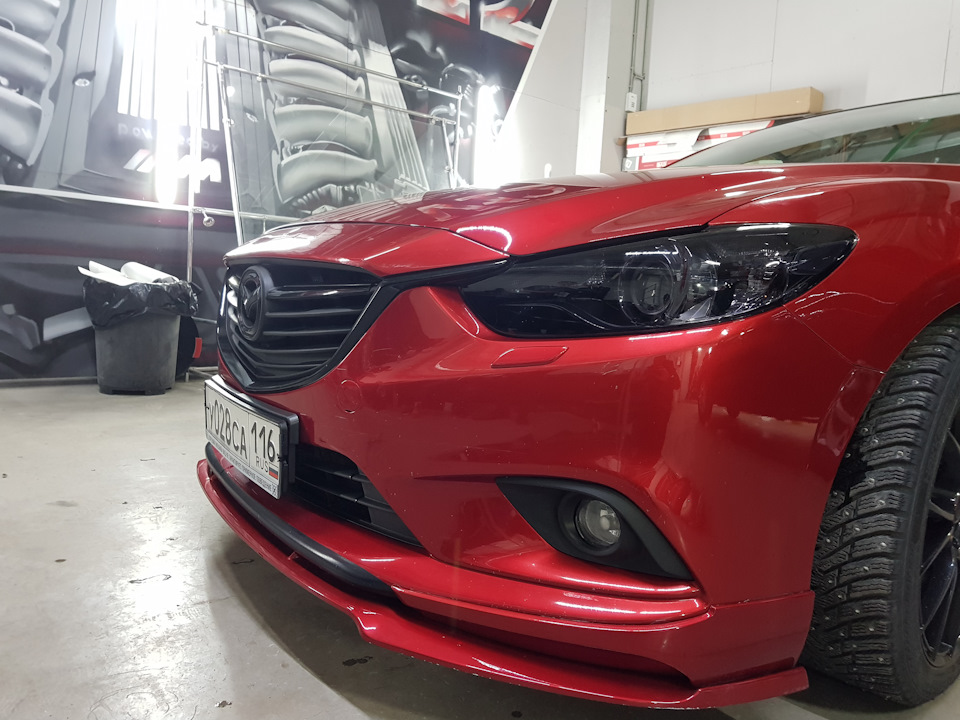 Mazda 6 gj как снять передний бампер Тонировка плюс броня передней оптики - Mazda 6 (3G) GJ, 2,5 л, 2014 года стайлин