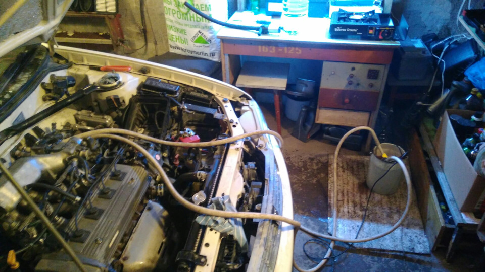 На улице -35, пришла пора помыть печку и поставить доп помпу бош ее ...