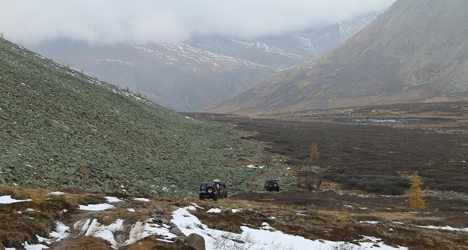 Какими мелкими выглядят крузаки на фоне гор — Toyota Land Cruiser 80