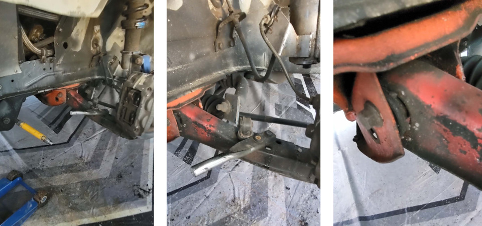 В жертву бетону принесли тэншен, линк стабилизатора и рычаг. — Nissan Silvia (S15)