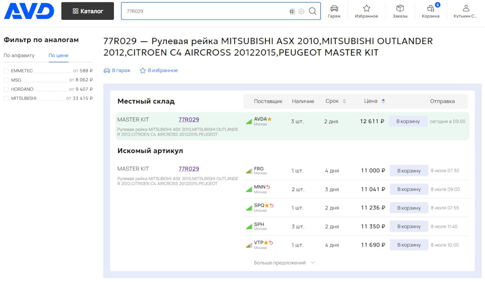 Фото в бортжурнале Mitsubishi Outlander (3G). Запчасти на фото: 77R029, R2012