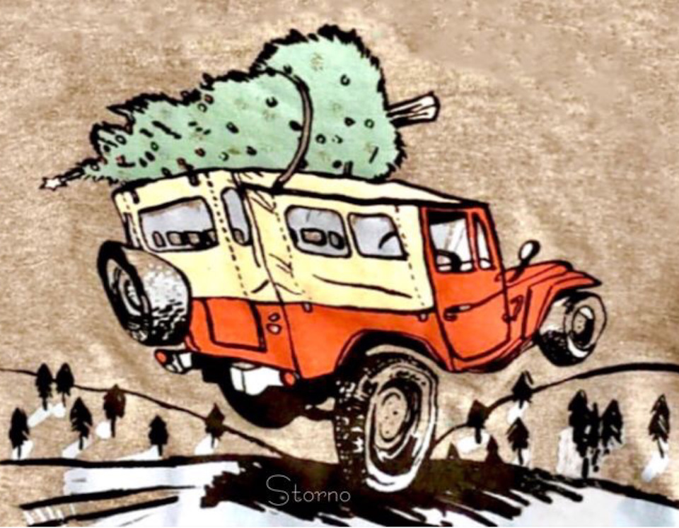 Это рисунок на майке одного клуба. Пришлось немного доработать Фотошопом — Toyota Land Cruiser 40