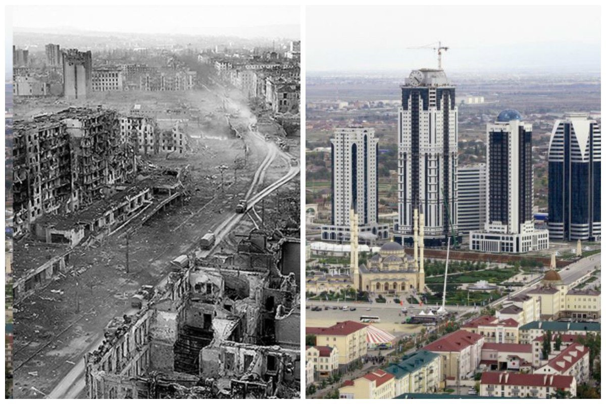 Что изменится в россии после войны. Грозный 1990 и сейчас. Чеченская Республика город Грозный 1986 год. Город Грозный после войны. Площадь минутка Грозный 1995 и сейчас.