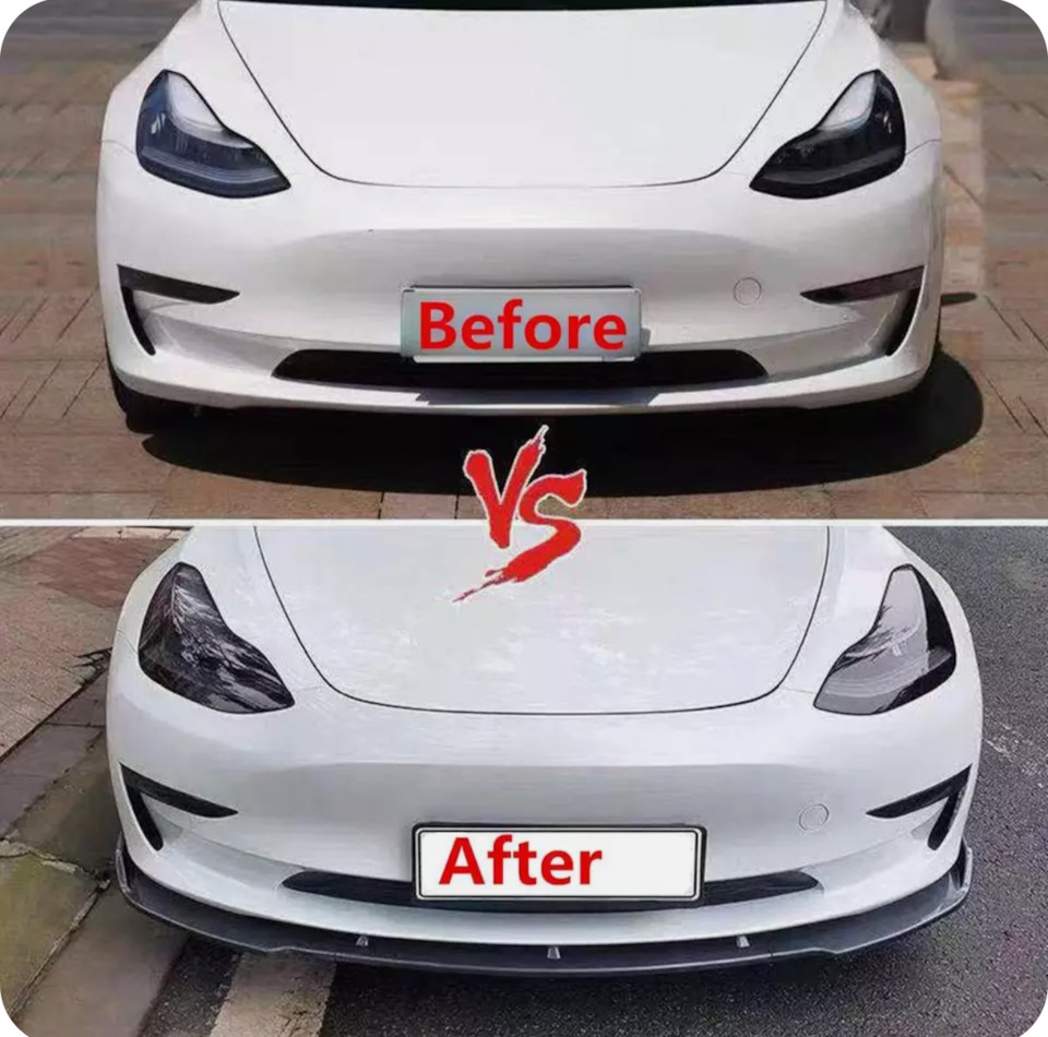Сплиттер для переднего бампера — Tesla Model 3 (1G), 2018 года ...