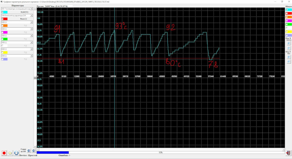 работа исправной системы охлаждения — Nissan Note (1G)