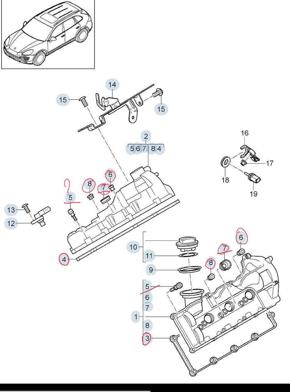 Все что обвел под замену. — Porsche Cayenne (2G) 958