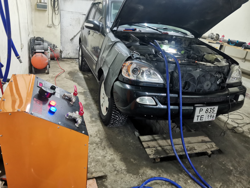 Промывка радиатора отопителя — Mercedes-Benz M-Class (W163), 3,7 л ...