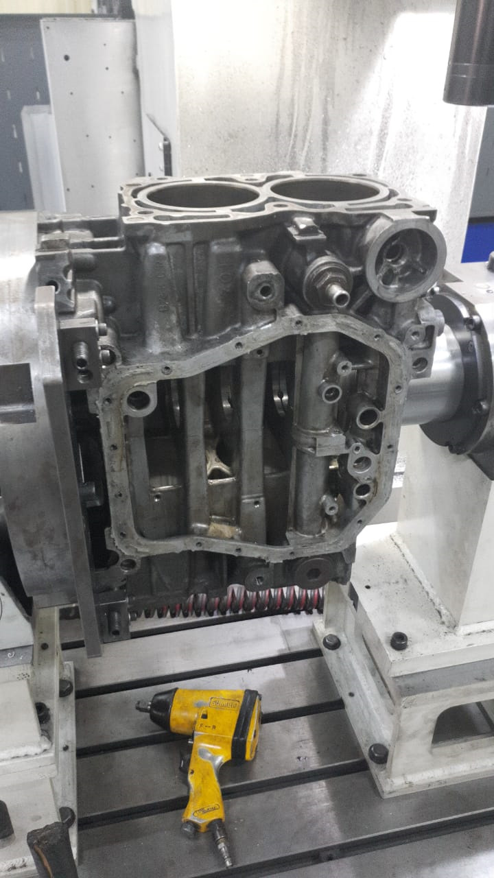 58. EJ255 rebuild ver.3.0 расточка блока, правка постелей коленвала ...