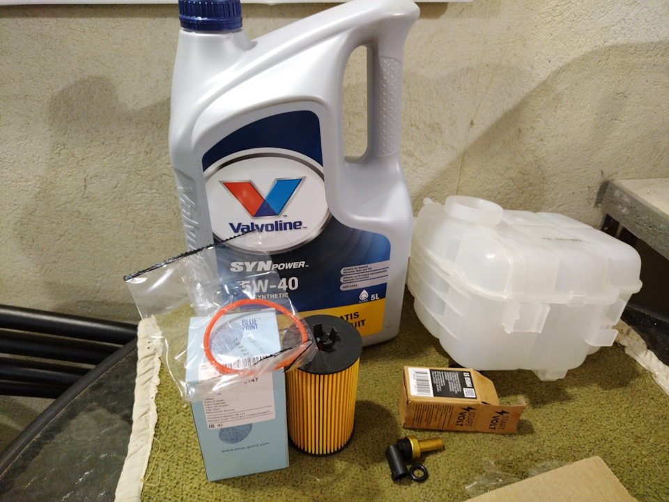 Масло+фильтр, расширительный бачок+датчик t ОЖ — Opel Astra J, 1,6 л ...