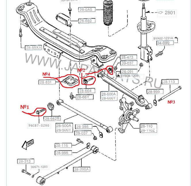 Схема задней подвески ford focus 3