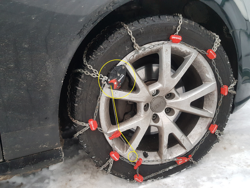 Цепи на колеса — Audi A6 (C7), 1,8 л, 2015 года | аксессуары | DRIVE2