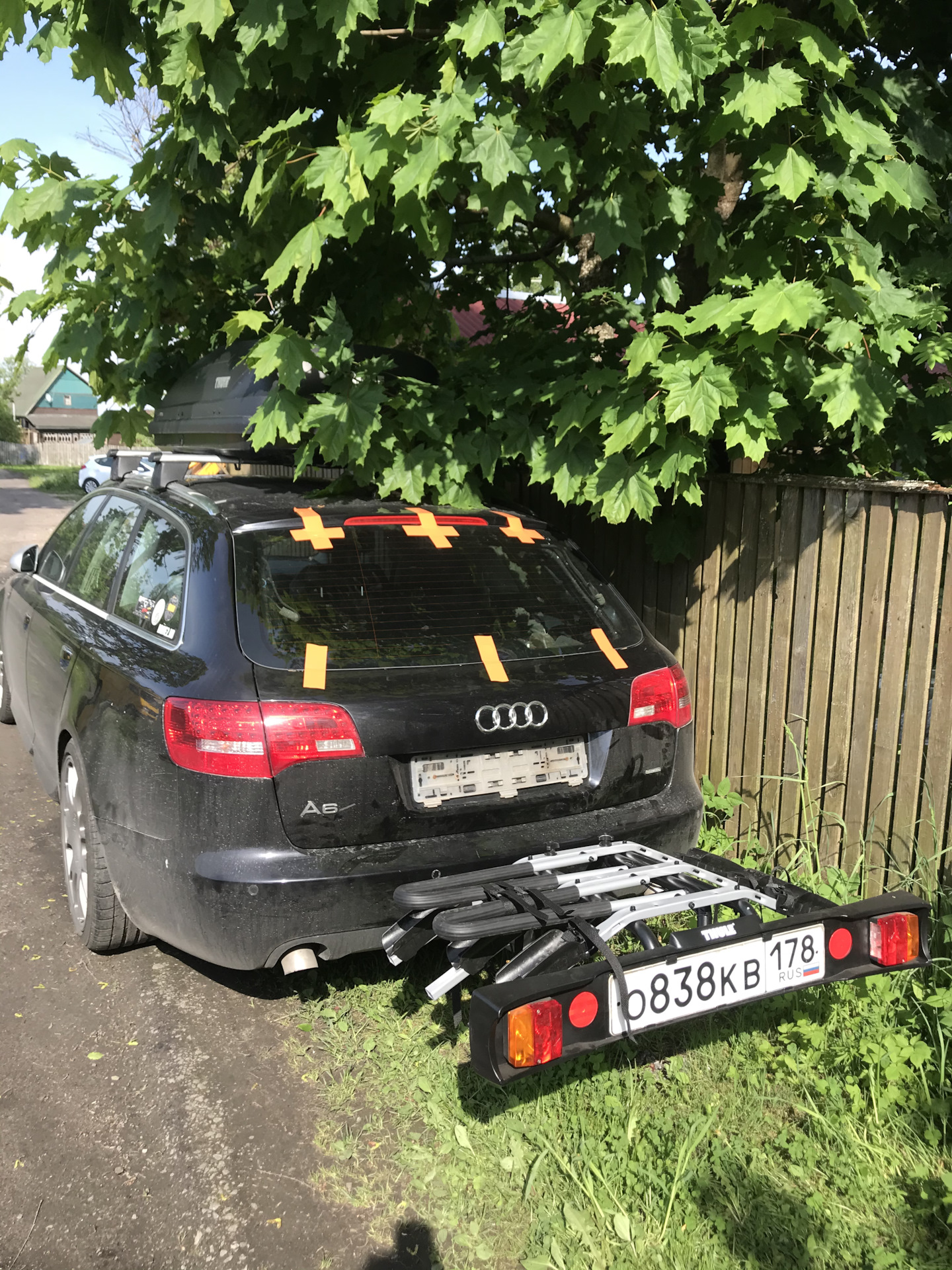 Крепление для велосипеда Thule RideOn 9503 на A6 C6 — Audi A6 Avant (C6), 3  л, 2006 года | своими руками | DRIVE2