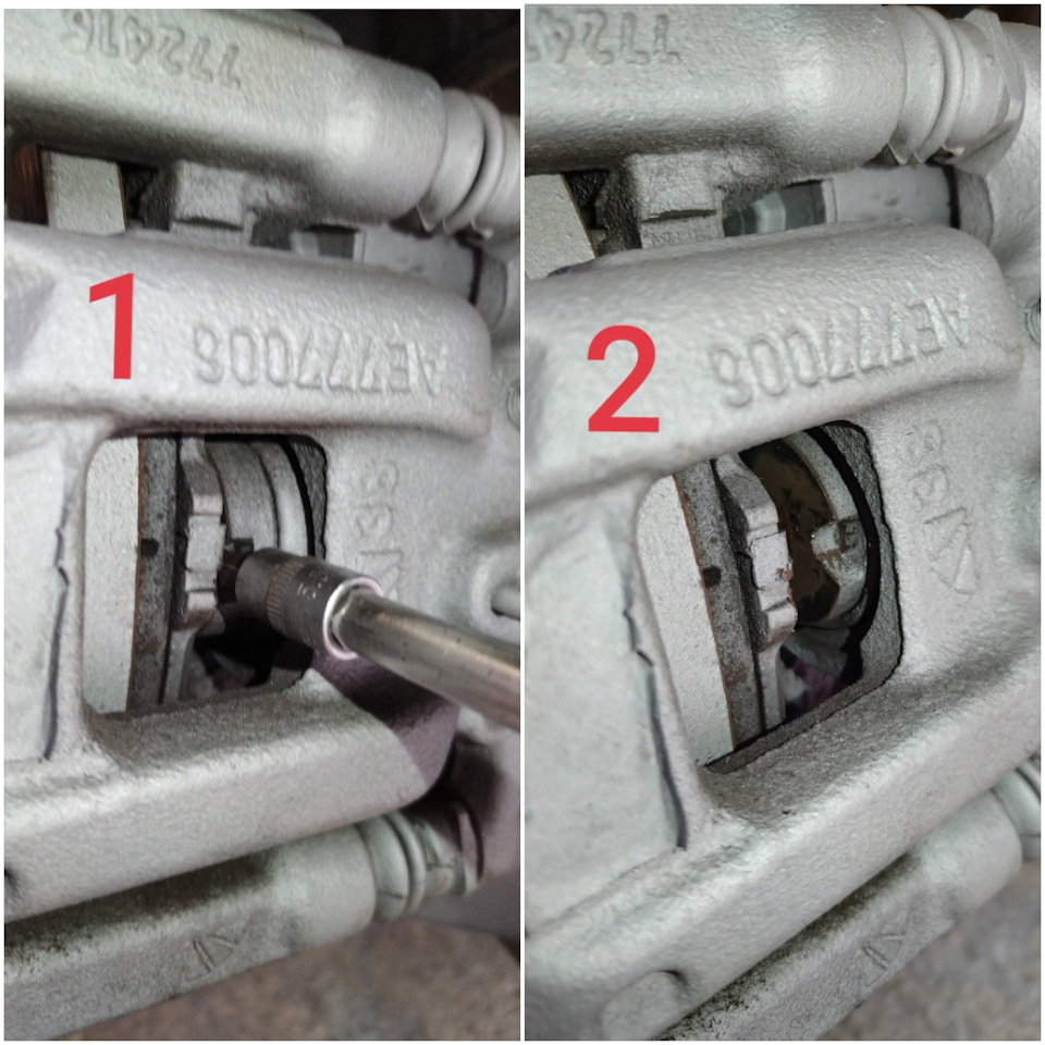 Есть отличная выемка для любой отвертки. Одной рукой накидываем провод и электро ручник начинает работать, другой рукой помогаем вдавить поршень. Когда будет уже конец, поршень начнет крутиться, значит вдавили до конца. На самом деле, это очень легко и быстро. — Opel Grandland X