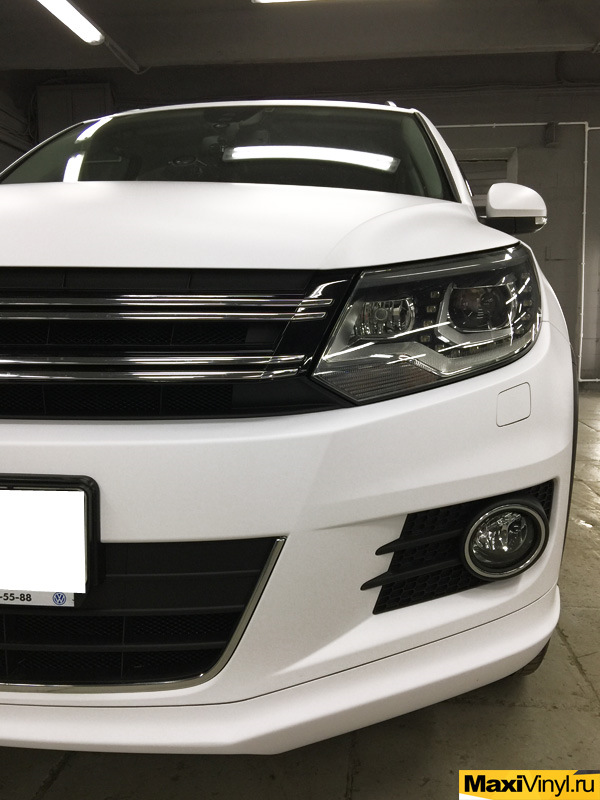 Полная оклейка VW Tiguan белой матовой пленкой — Maxi Vinyl на DRIVE2