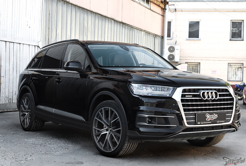 Audi Q7. Окрас суппортов. Антихром оконных молдингов. Тонировка задних ...