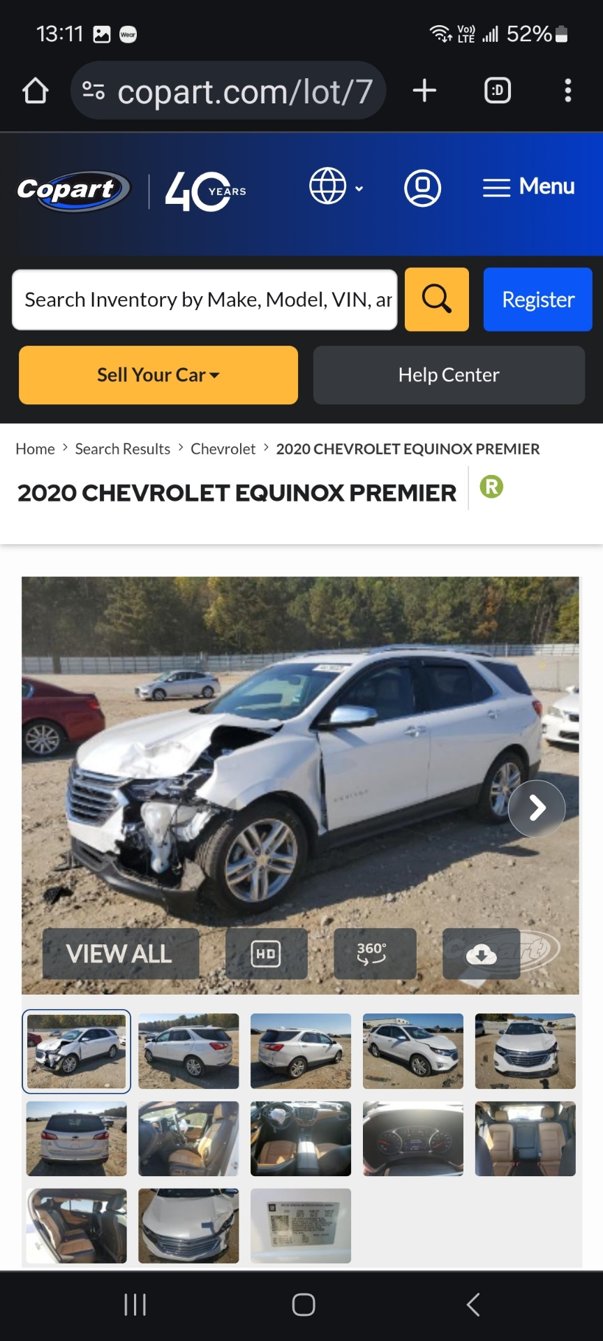 1. Покупка авто на аукционе Copart. — Chevrolet Equinox (3G), 2 л, 2019  года | покупка машины | DRIVE2