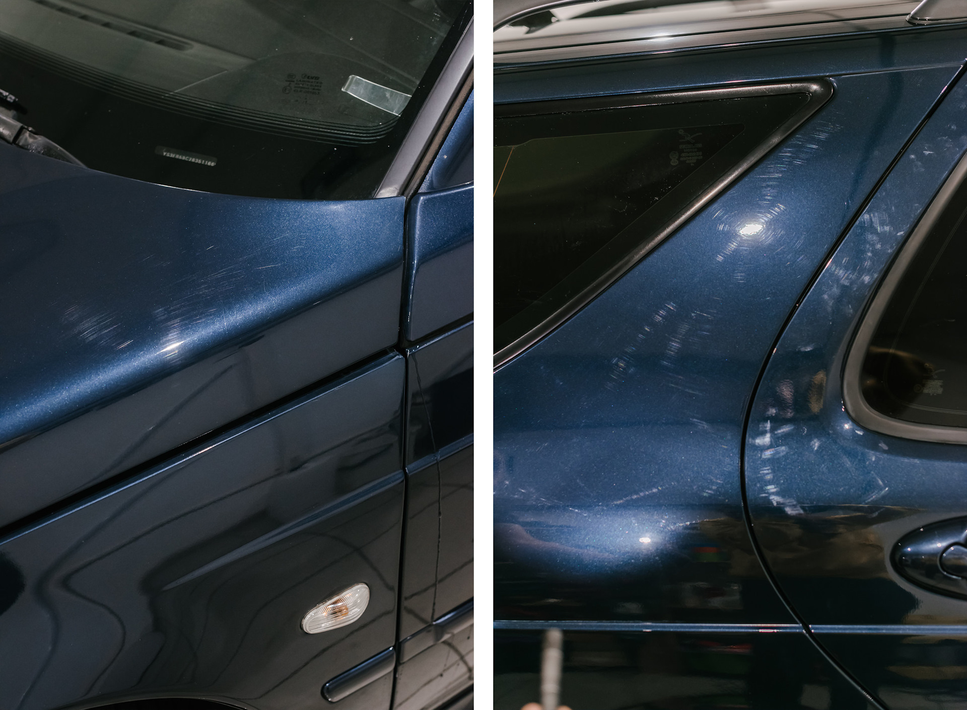 Полировка белого автомобиля до и после фото