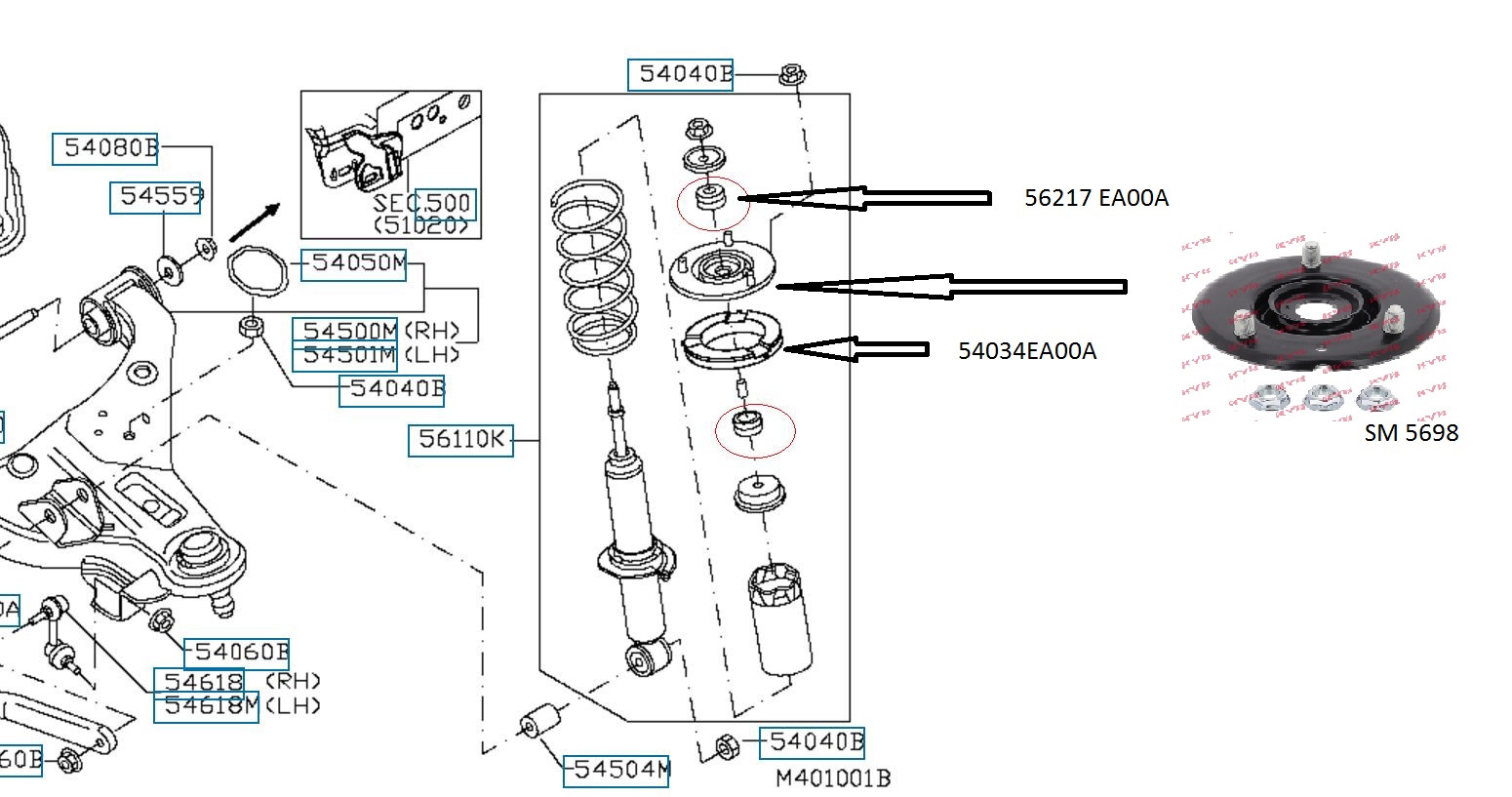 Ru000a108777. 54034ea00a. 540344ea0a. 56217-4aa0a. Sm5698 KYB.