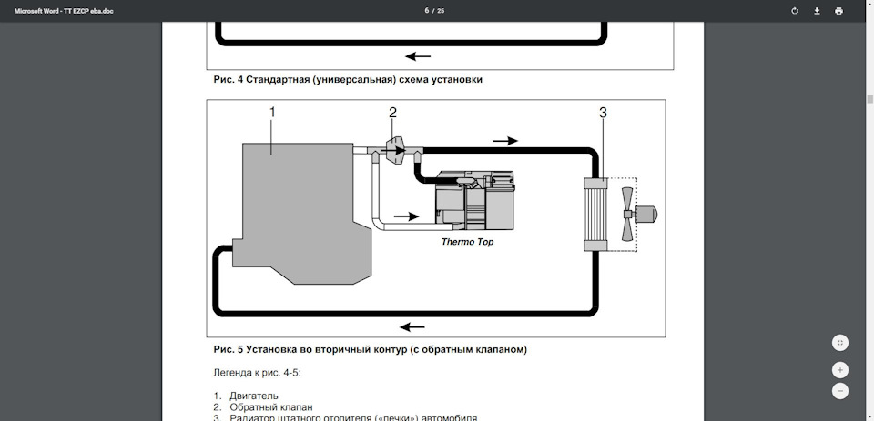 Карта монтажа webasto