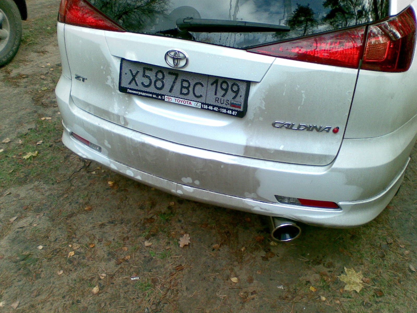 For a peculiar aesthetics and muffled sound instead of the standard muffler I installed a mg-race sports exhaust - Toyota Caldina 20 l 2005